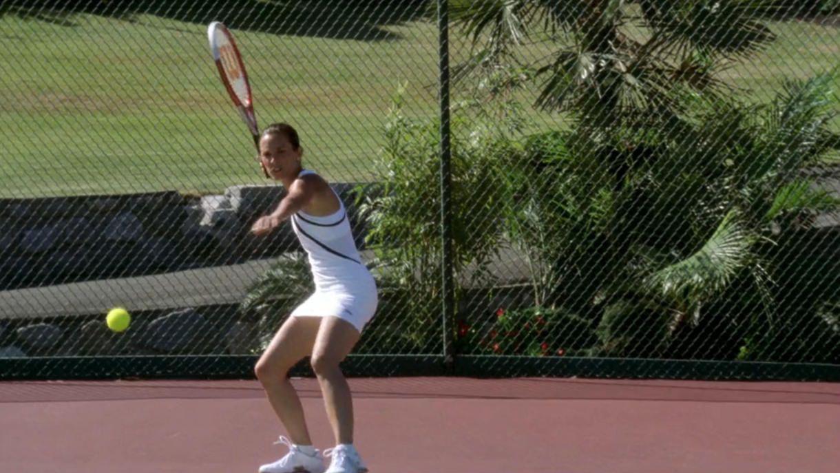 Dana Fairbanks playing tennis